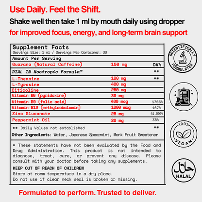 DIAL IN Nootropic Drops